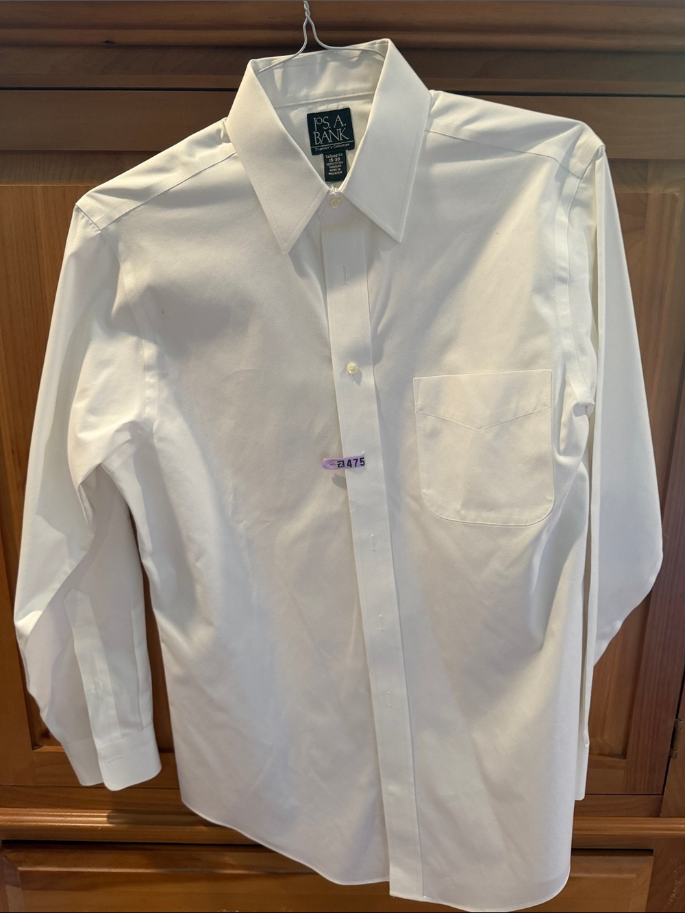 Jos.S.Bank Tailored fit Men's White Classic Dress Shirt